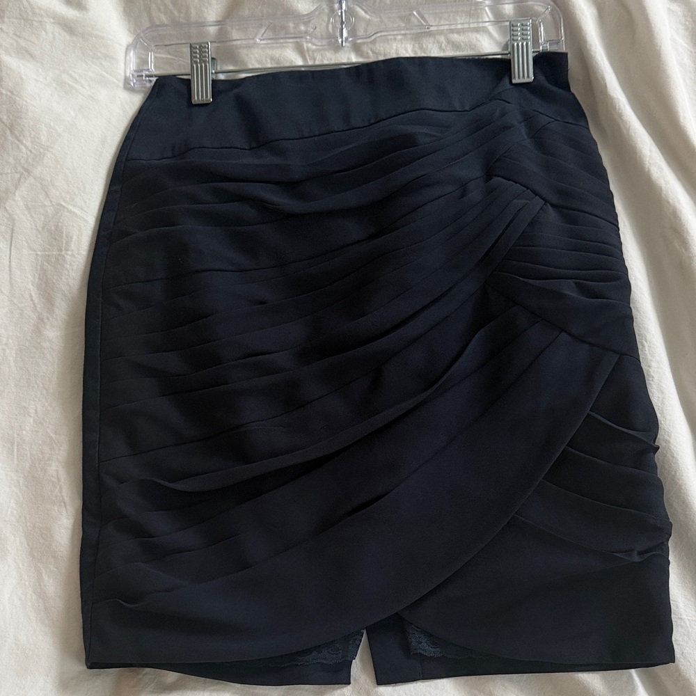 Toteme Navy Draped Pleat Pencil Skirt